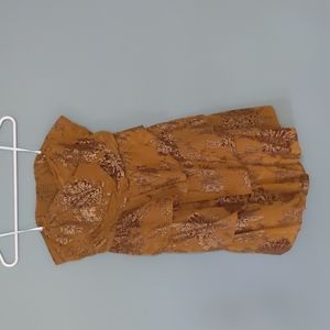 Anthropologie strapless gold/bronze dress